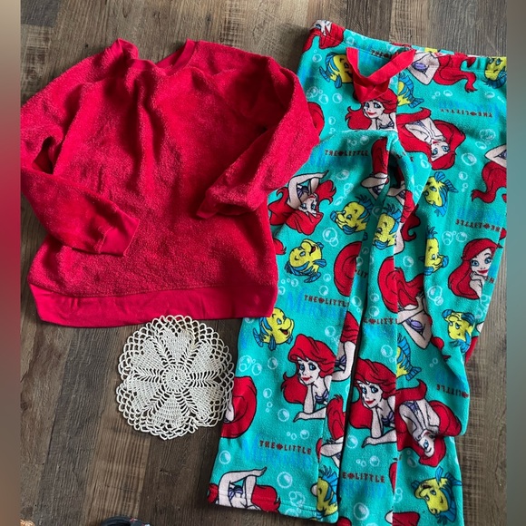Disney Other - Ariel Little Mermaid Lounge Set Velour Women Large